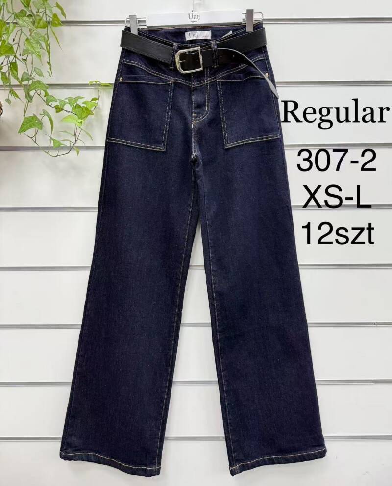 Spodnie damskie jeansy Roz XS-L, 1 Kolor Paczka 12 szt